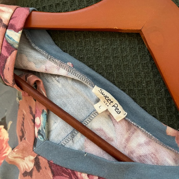 Blue + Pink Flowered Dress with Pockets - Picture 7 of 7